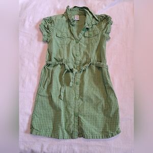 Gymboree girls size 8 Burst of Spring green plaid belted side pockets, vguc